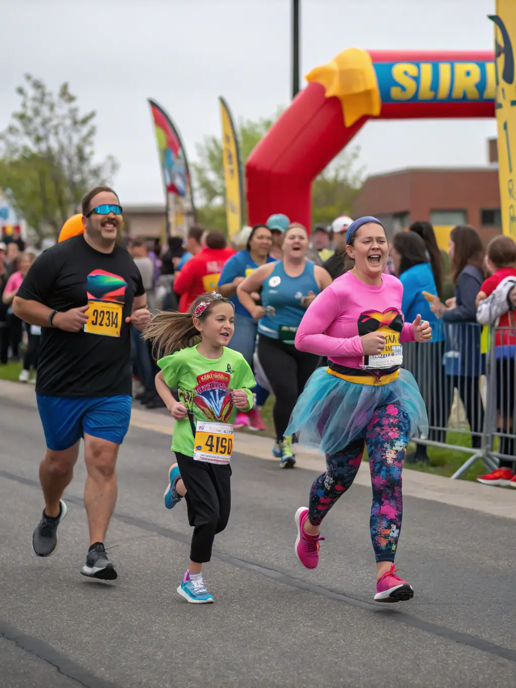 A vibrant image of community members participating in a fun run event organized by ALLOGNY SPORTS DETENTE ET LOISIRS, emphasizing the organization's role in promoting community engagement.