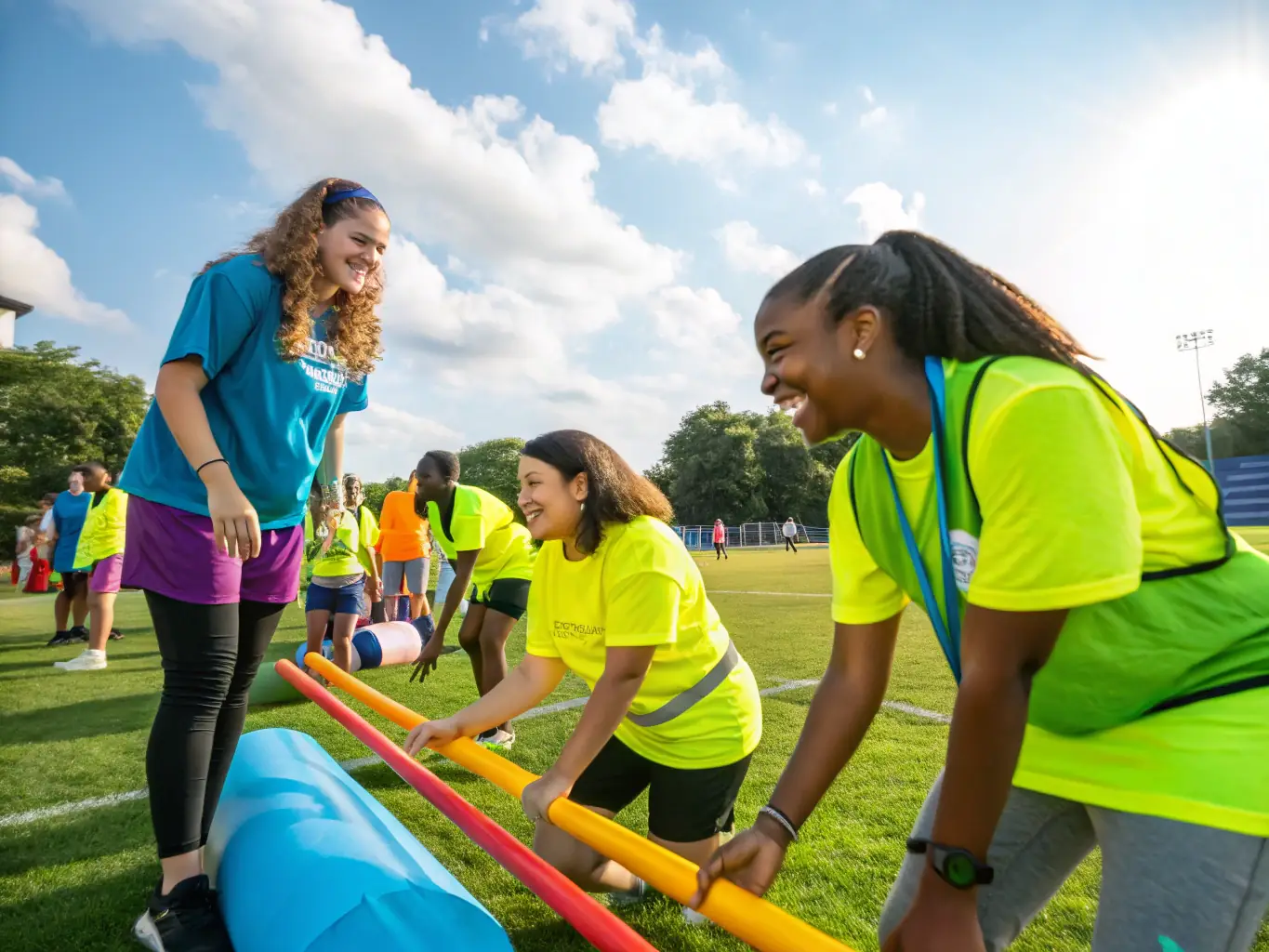 An image of volunteers assisting at a local sports event, highlighting the opportunity to give back to the community and support local initiatives.